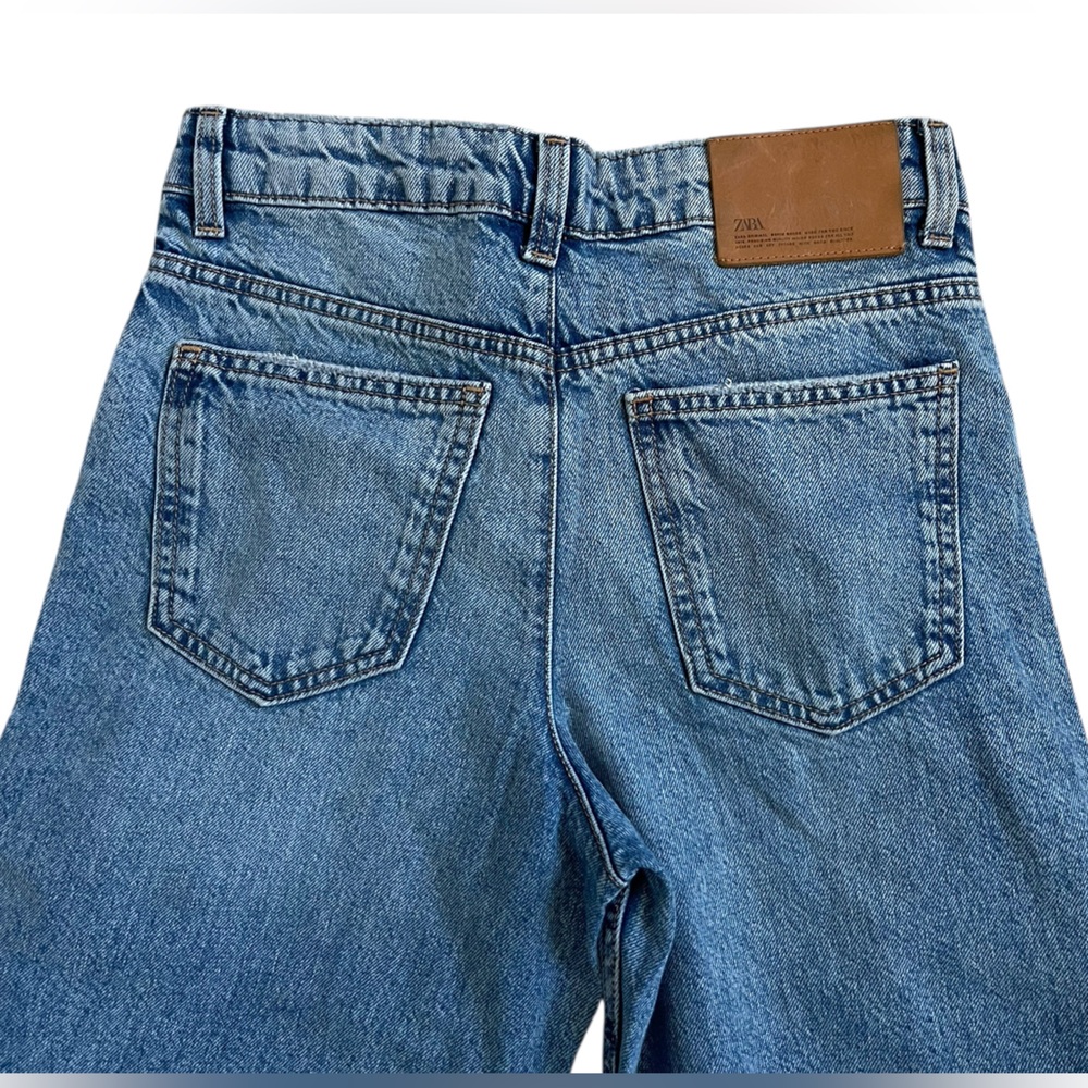 Zara High Waisted baggy fit Denim Jeans Y2k Style Sz 13-14 CM 164 (27x26 Actual) - Picture 9 of 12